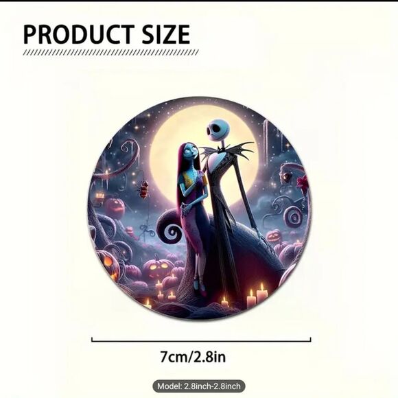 NEW Jack and Sally Love Set of 2 Acrylic Car Coasters Nightmare B4 Christmas - Picture 3 of 4